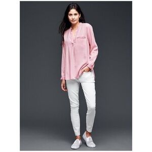 GAP Wild Rose Tencel Chambray Sexy Tunic Top Comfy Timeless